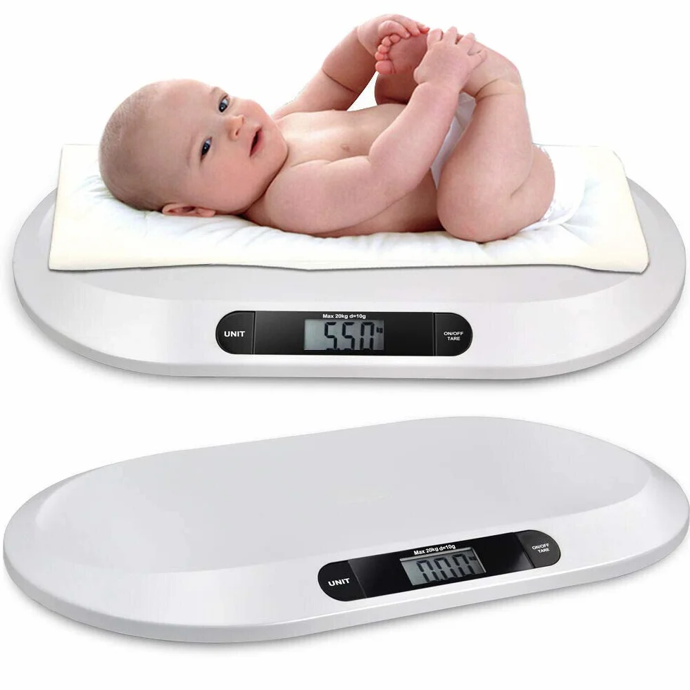 Bilancia per bambini LCD 20 kg 3 modalità di pesaggio bianco