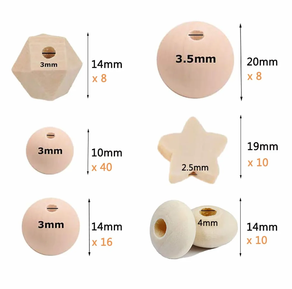 Kit cadre mobile en bois bricolage carillon de vent pour lit bébé naturel artisanal 95 pièces