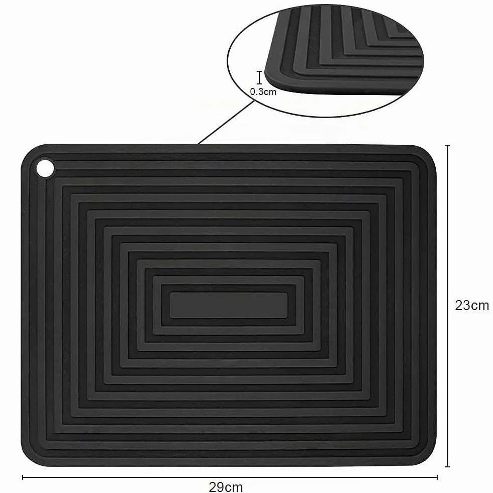 flintronic Silicone Trivet, 2PCS Anti-dérapant Anti-Chaleur 250°C Repose-cuillère Tapis de Table Cuisine