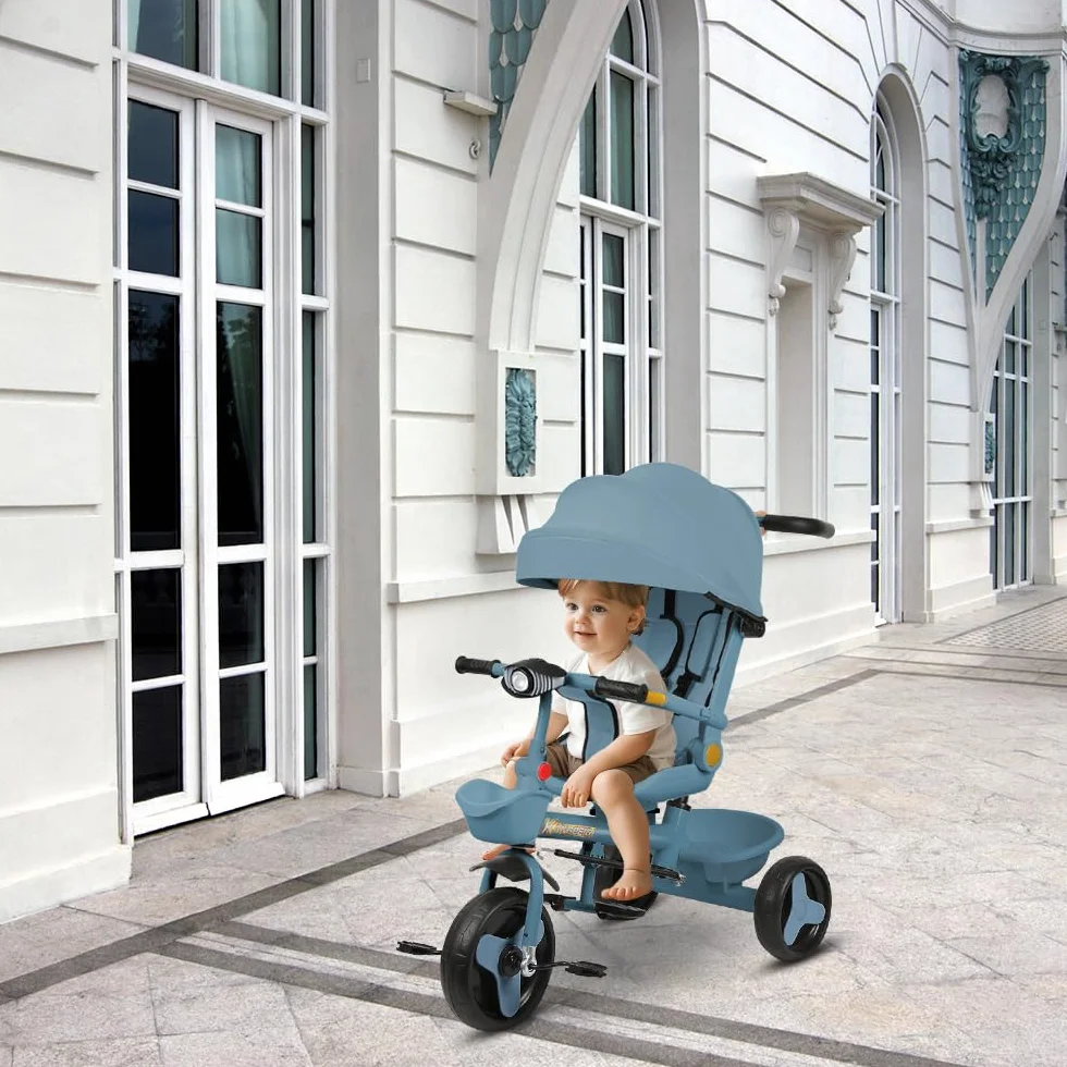 Poussette Canne 3 Roues 5 en 1 Tricycle Évolutif jusqu'à 25 kg Pliage Compact