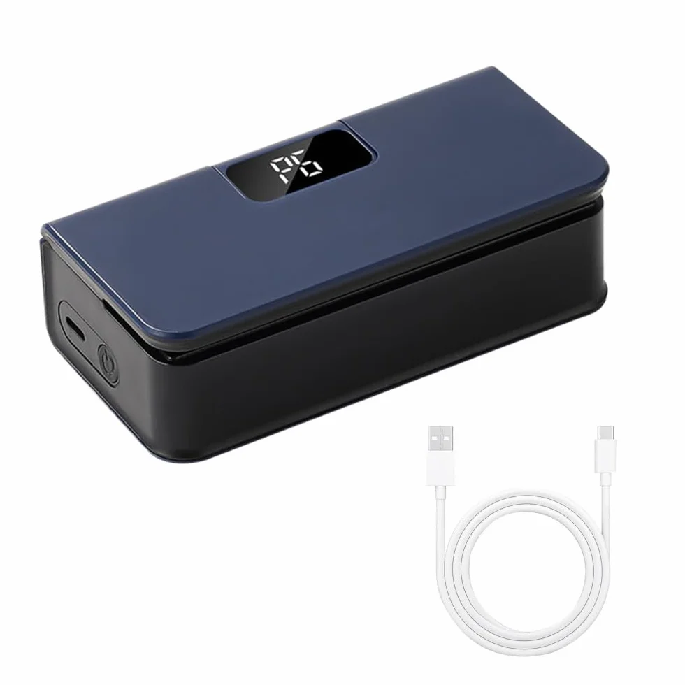 Mini Scelleur 2 en 1 Scelleuse de Sacs Magnétique avec Cutter Caché 6 Niveau Chaleur Machine de Scellage Manuelle