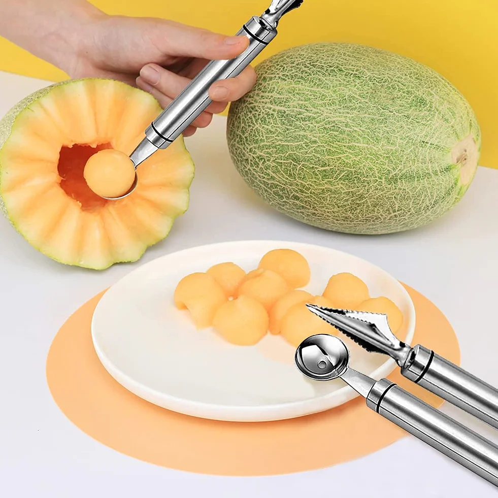 Ensemble de 2 cuiseurs en acier inoxydable, outil de sculpture de fruits multifonction