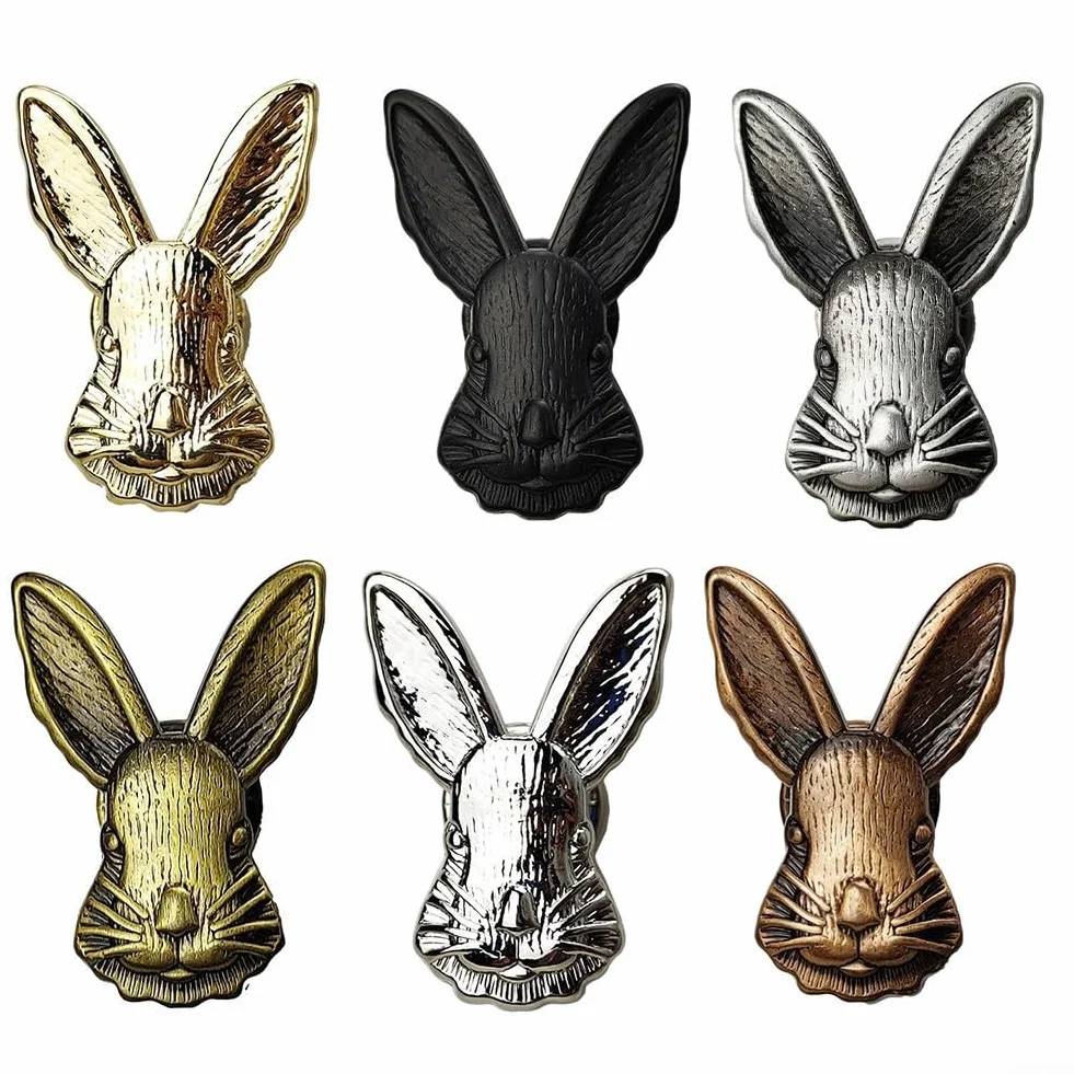 Zoegneer Poignée de meuble en alliage de zinc en forme de lapin, bronze