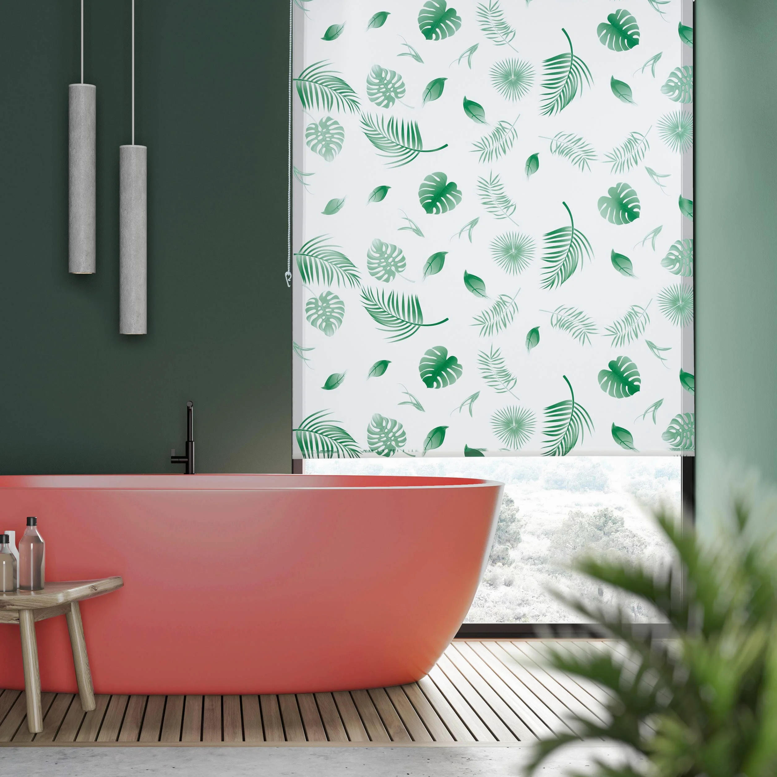 Relaxdays Store de Baignoire, 160 x 240 cm, Rideau de Douche Hydrofuge, Plafond & fenêtre, Pare-Bain, Blanc/Vert