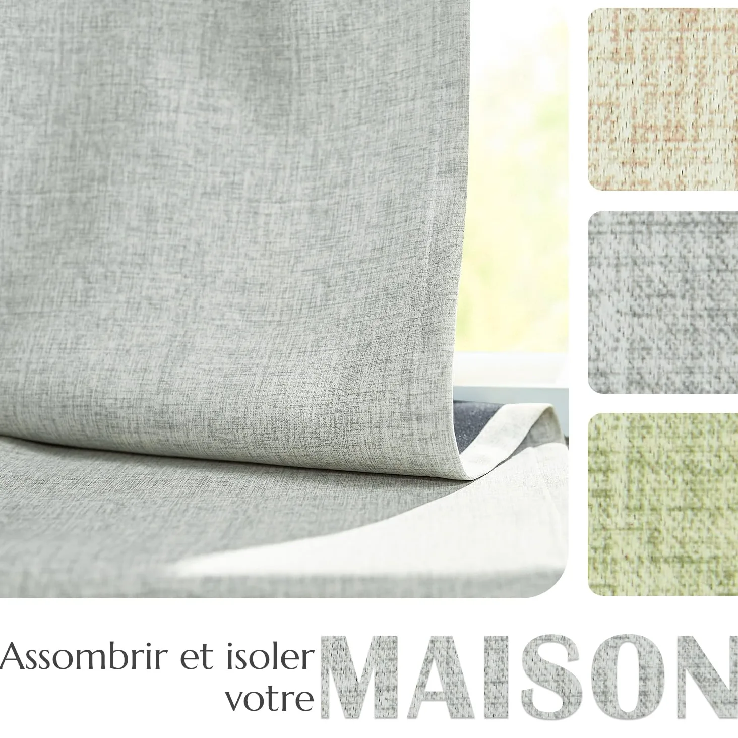 TOPICK Lot de 2 Rideau Occultant Thermiques Isolant Anti Froid et Chaleur Rideau Fenetre Opaque Draperies Intérieurs Gris Simple Durable pour Chambre à Coucher Salon Chambre Adulte 140 x 245cm (LxH) | Rideaux avec passe-tringle, rideaux pour salon, chambr
