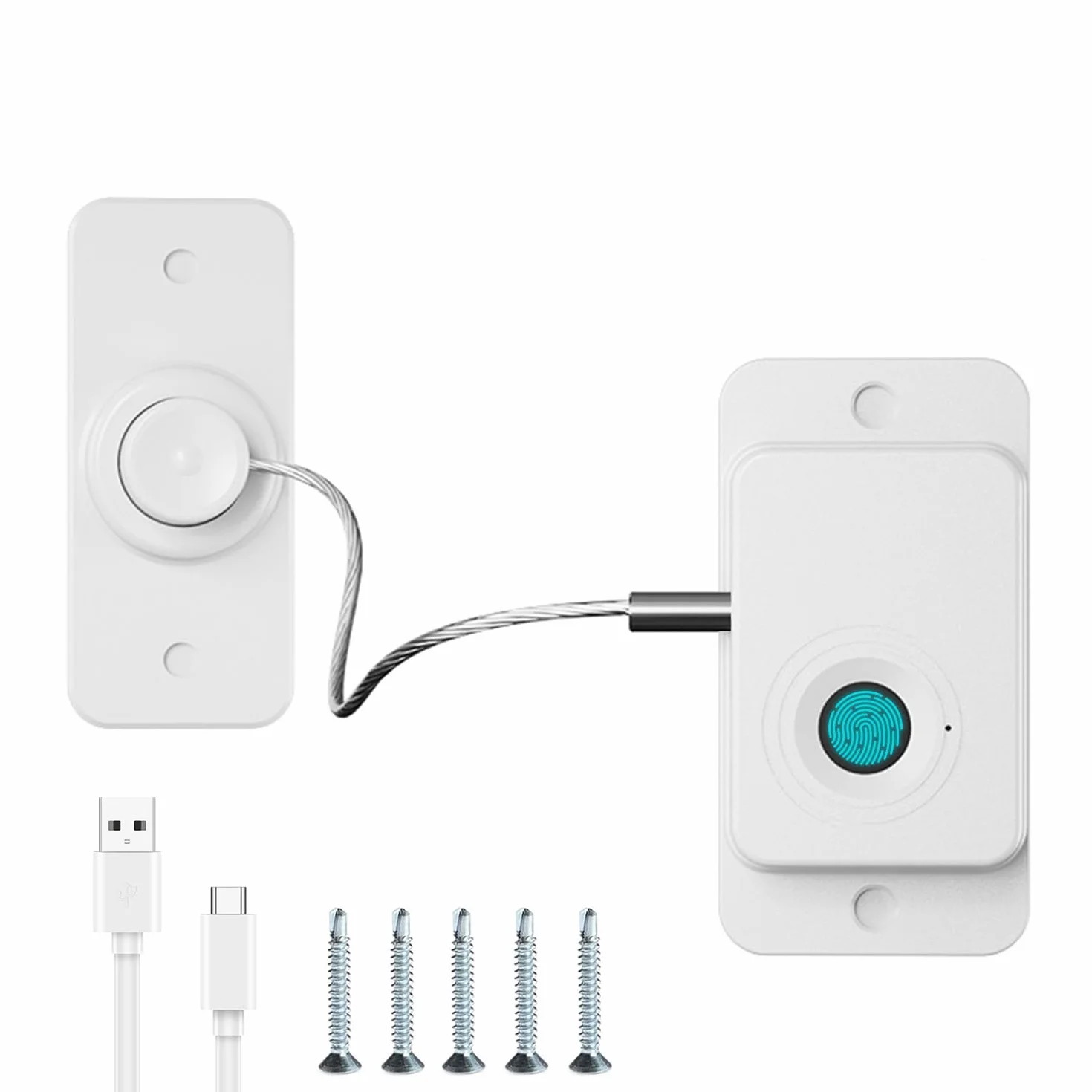Sécurité Enfant Placard Empreintes Digitales, Cadenas Frigo, Limiteur Fenêtre, Bloque Tiroir, Blanc