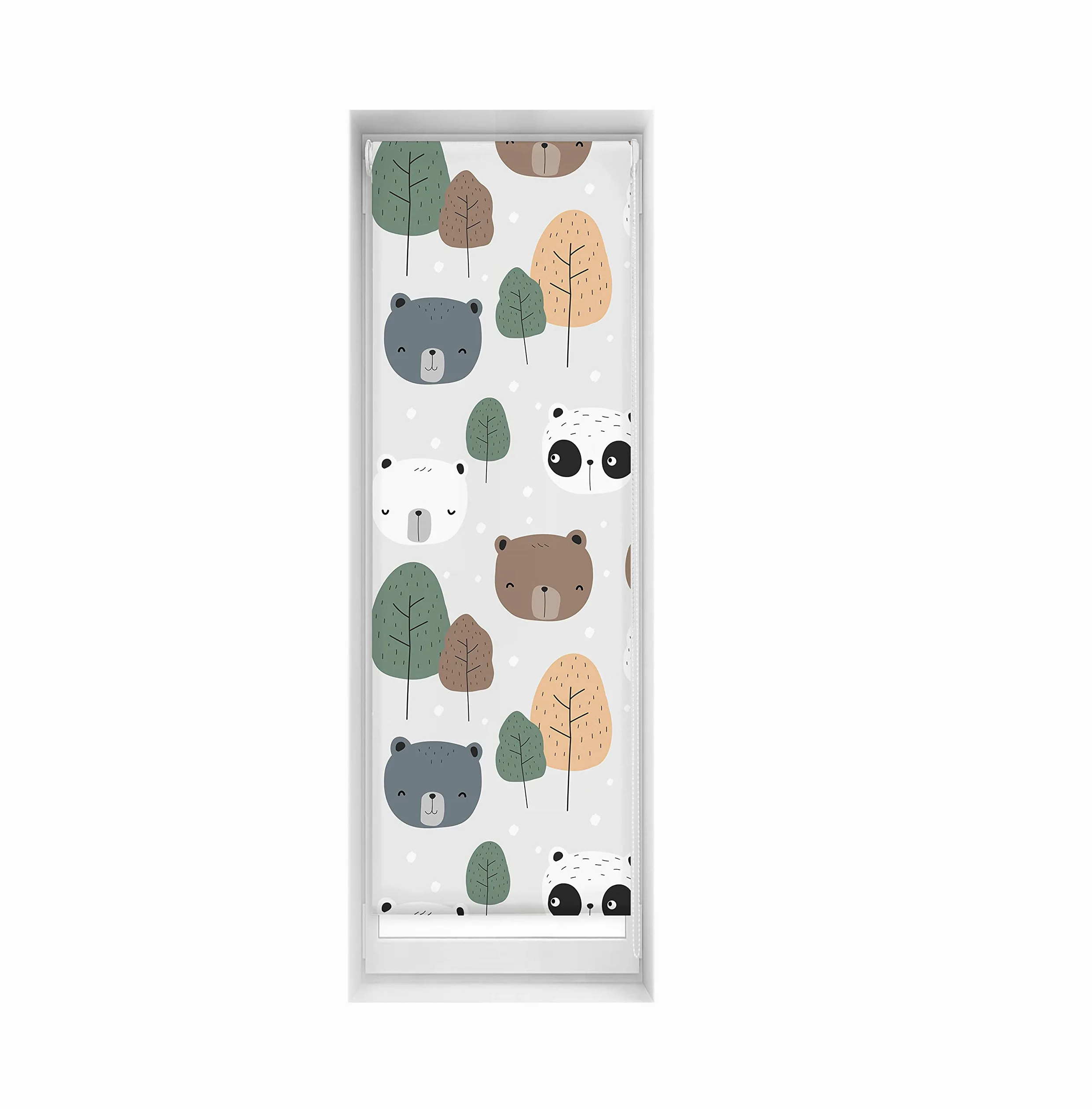Blindecor Store occultant sans perçage Motif Blackout imprimé numérique Bear 55 x 150 cm Taille du Tissu 52 x 145 cm