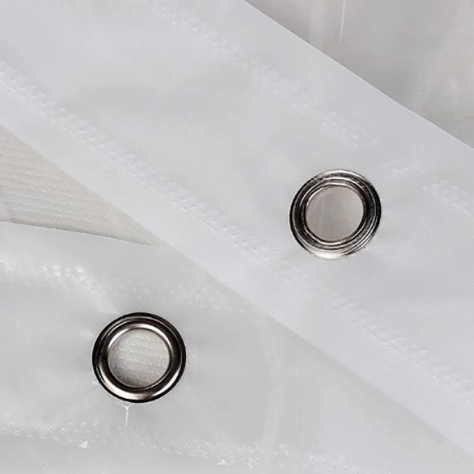 Rideau de douche géométrique, Rideau de douche tissu Rideau de douche Épais Imperméable Translucide Environnement Protection Rideaux de douche pour la maison-blanc W300xH200cm(118x79inch)