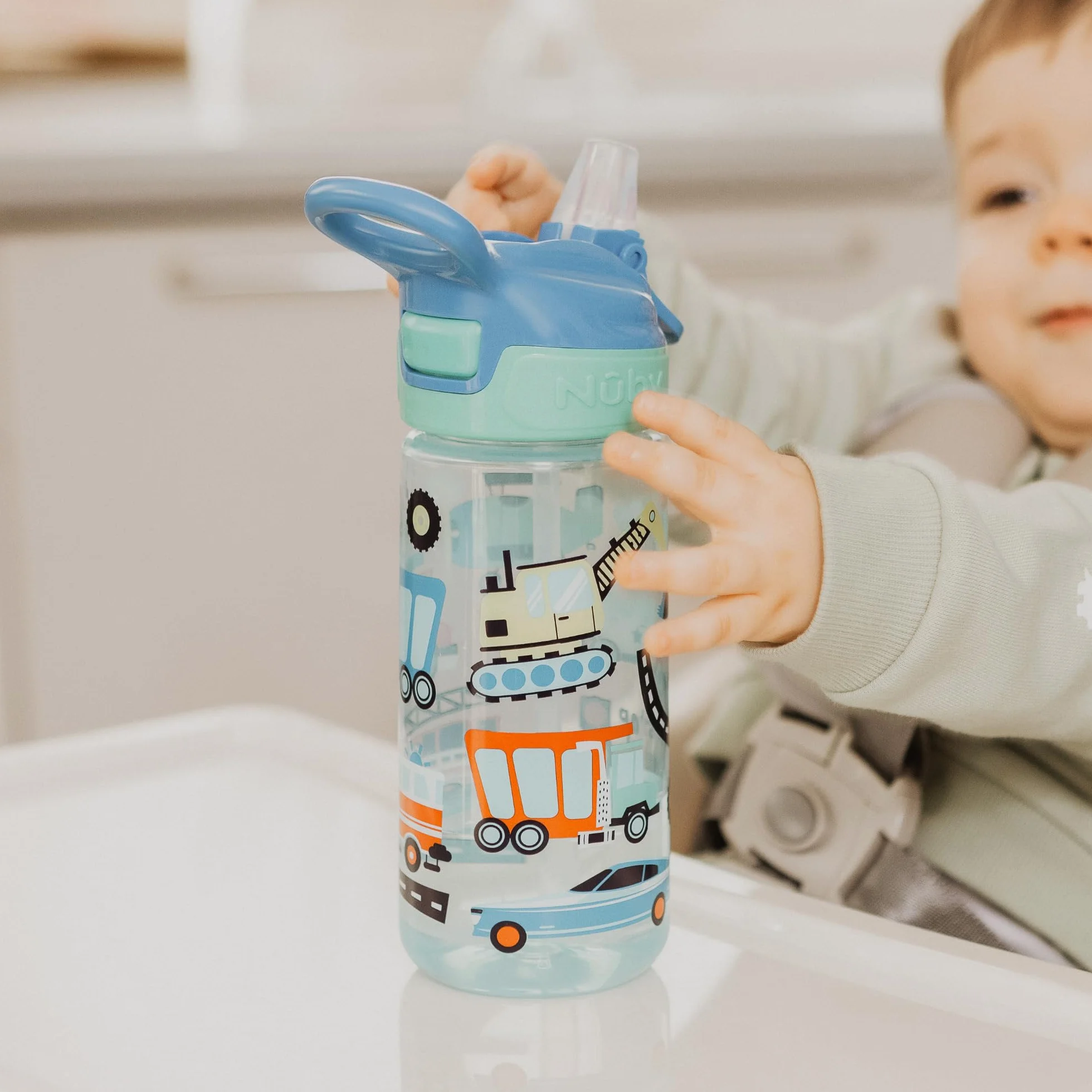 Nuby Super Quench Tasse pour enfants Anti-fuites 540ml Bleu 2 Pack