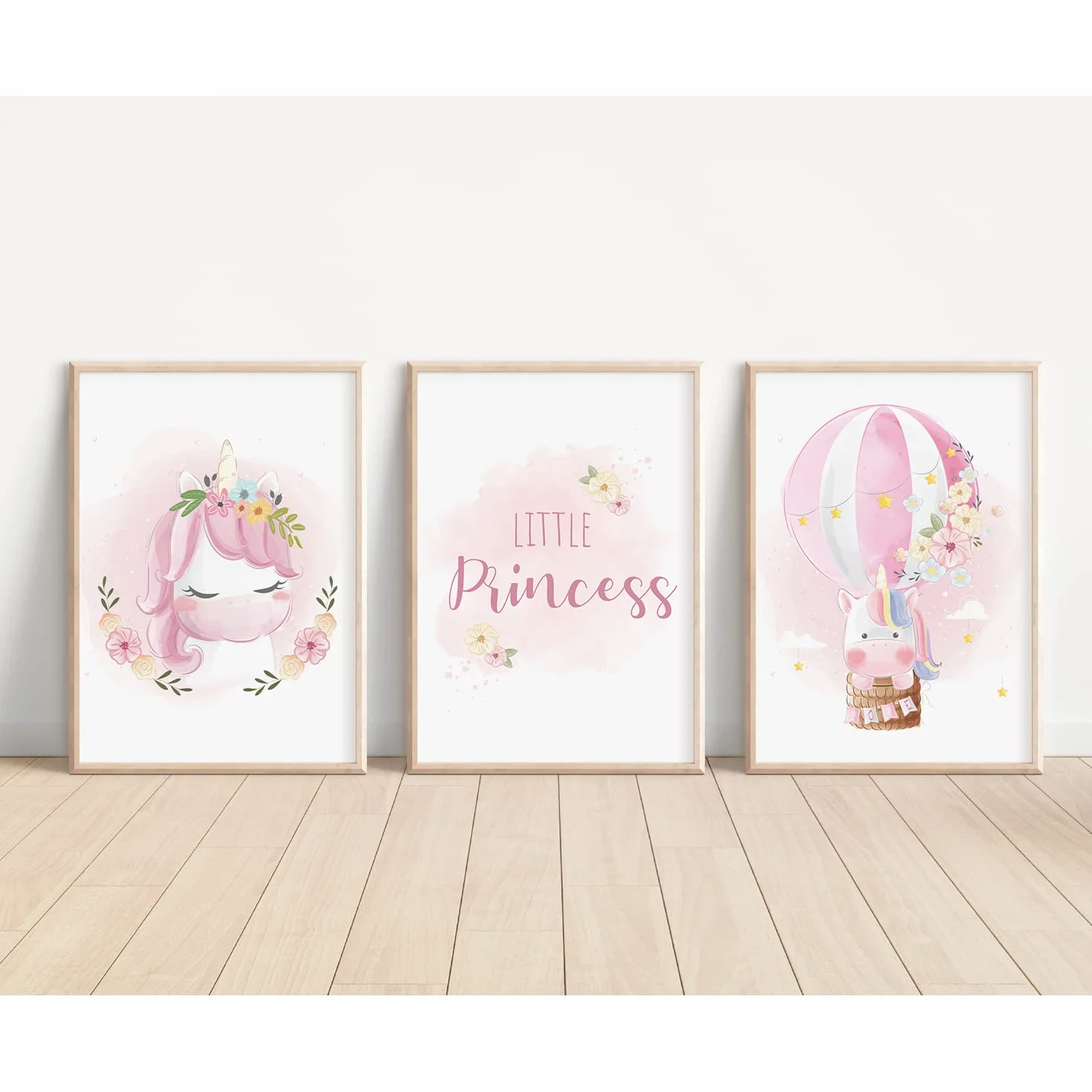 Lot de 3 images de licorne pour chambre d'enfant Format A4 Posters décoratifs Cadeaux pour fille