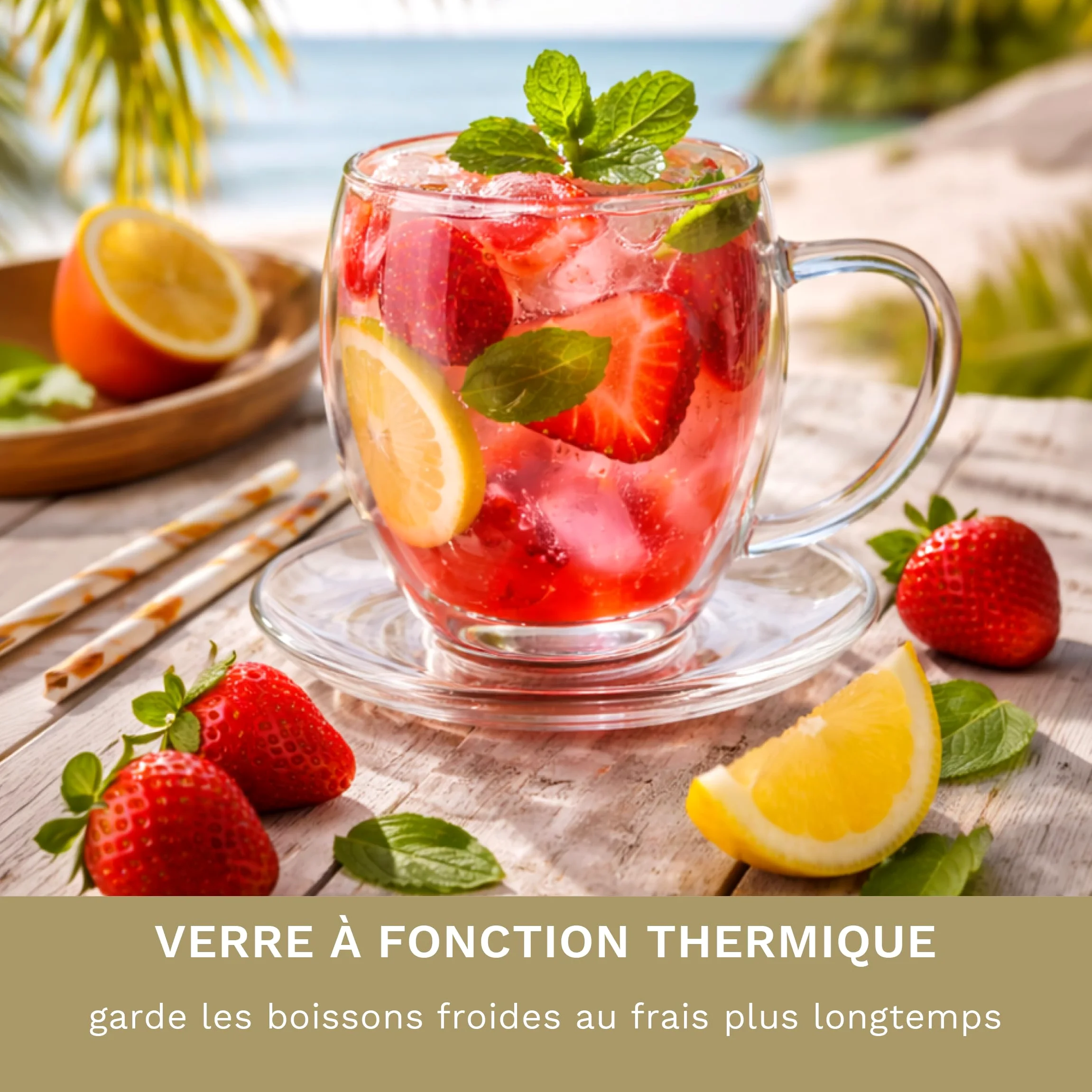 Creano Lot de 6 Tasses à Thé Double Paroi 250ml avec Soucoupes – Grand Set de Service Thermique Bombé en Verre Borosilicate – Idéal pour Gastronomie & Famille