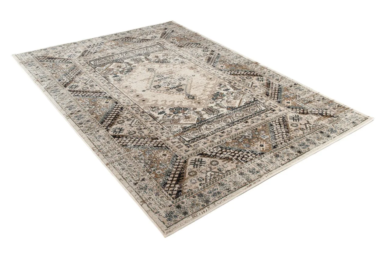 Carpeto Grand Tapis Couloir 250x350cm Crème Classique Doux Chauffage au Sol | Tapis pour Entrée Cuisine Bureau Salon Chambre Salle à Manger Beige Facile D'entretien Résistant aux Détergents Poils Courts