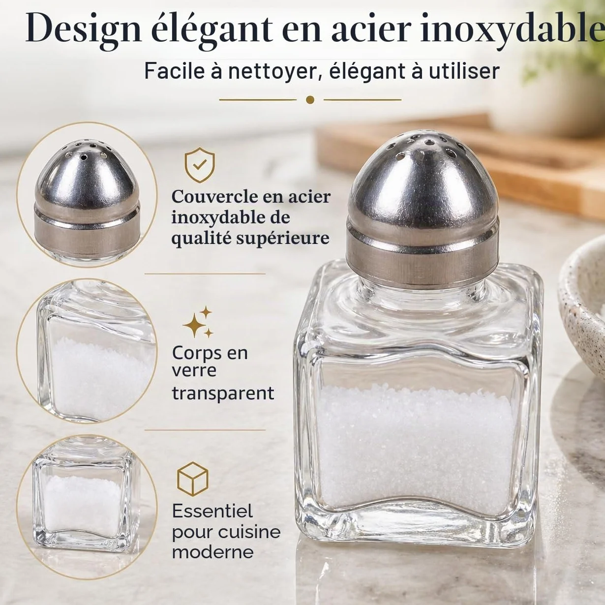 Lot de 30 mini salières et poivrières | Moulins à poivre et sel portables compacts pour voyage maison