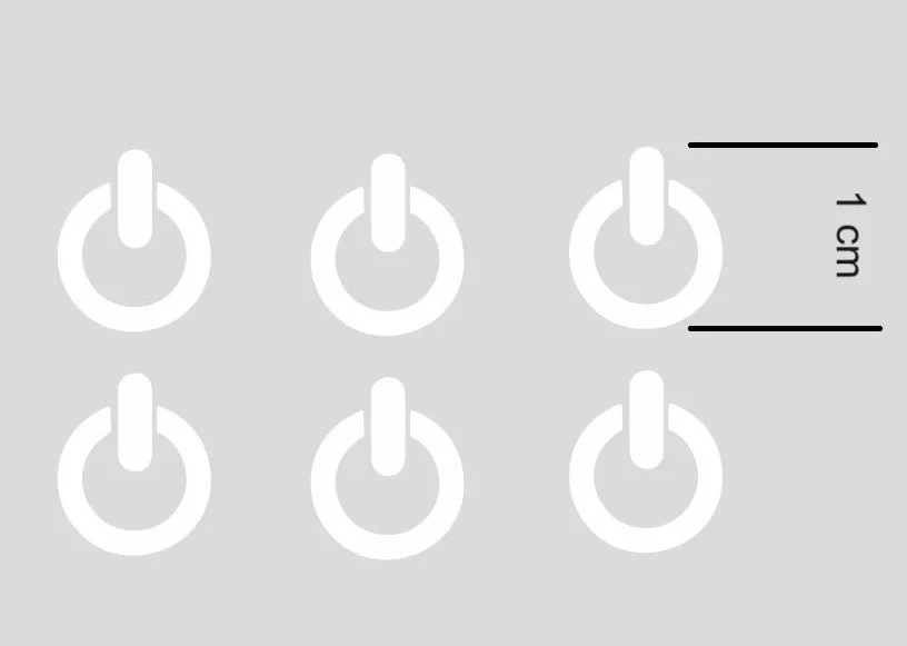 Autocollant symbole d'alimentation (RPM4/2) pour interrupteur blanc 10 mm