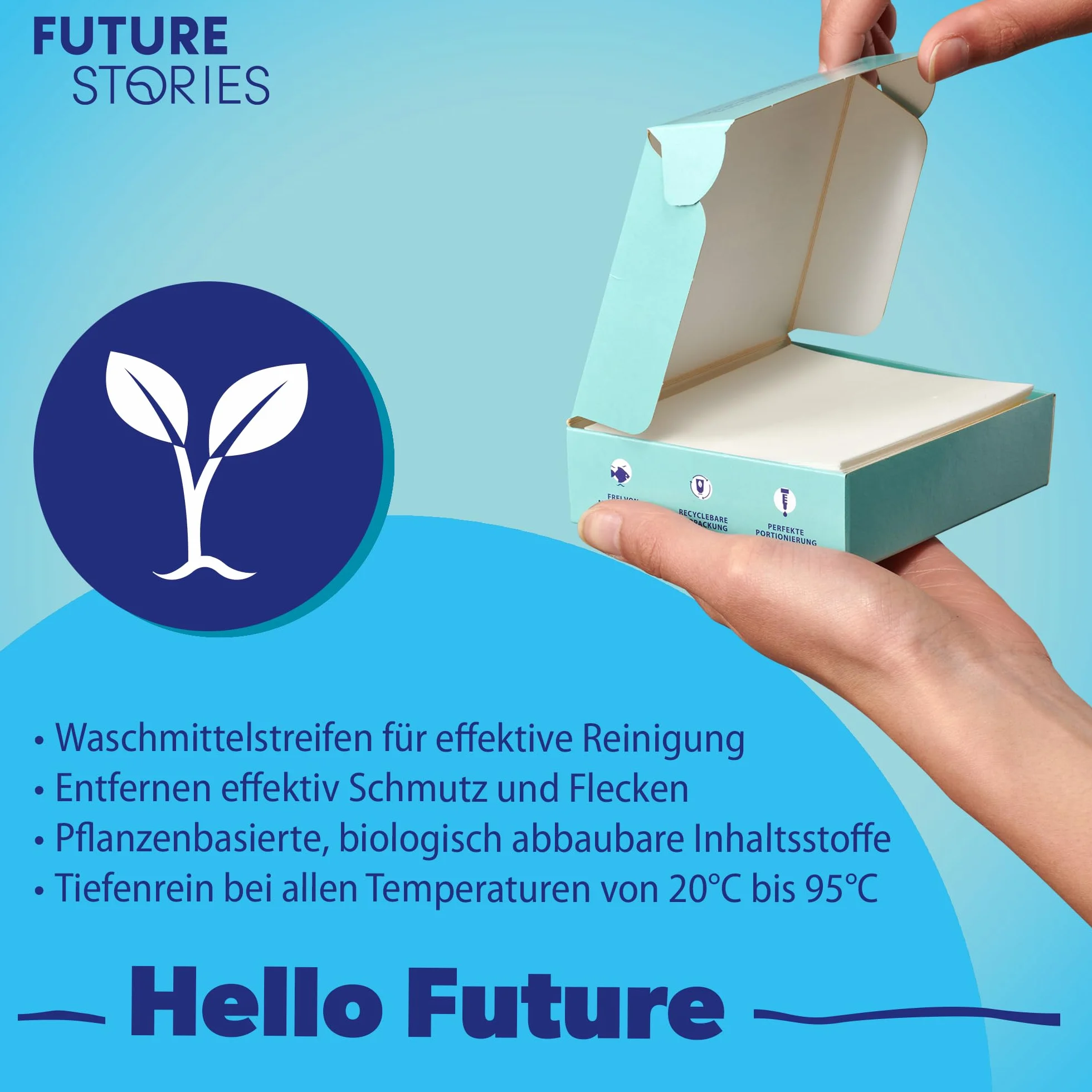 Future Stories Feuilles de lessive Laundry Sheets 60 lavages Végétalien Sensitiv