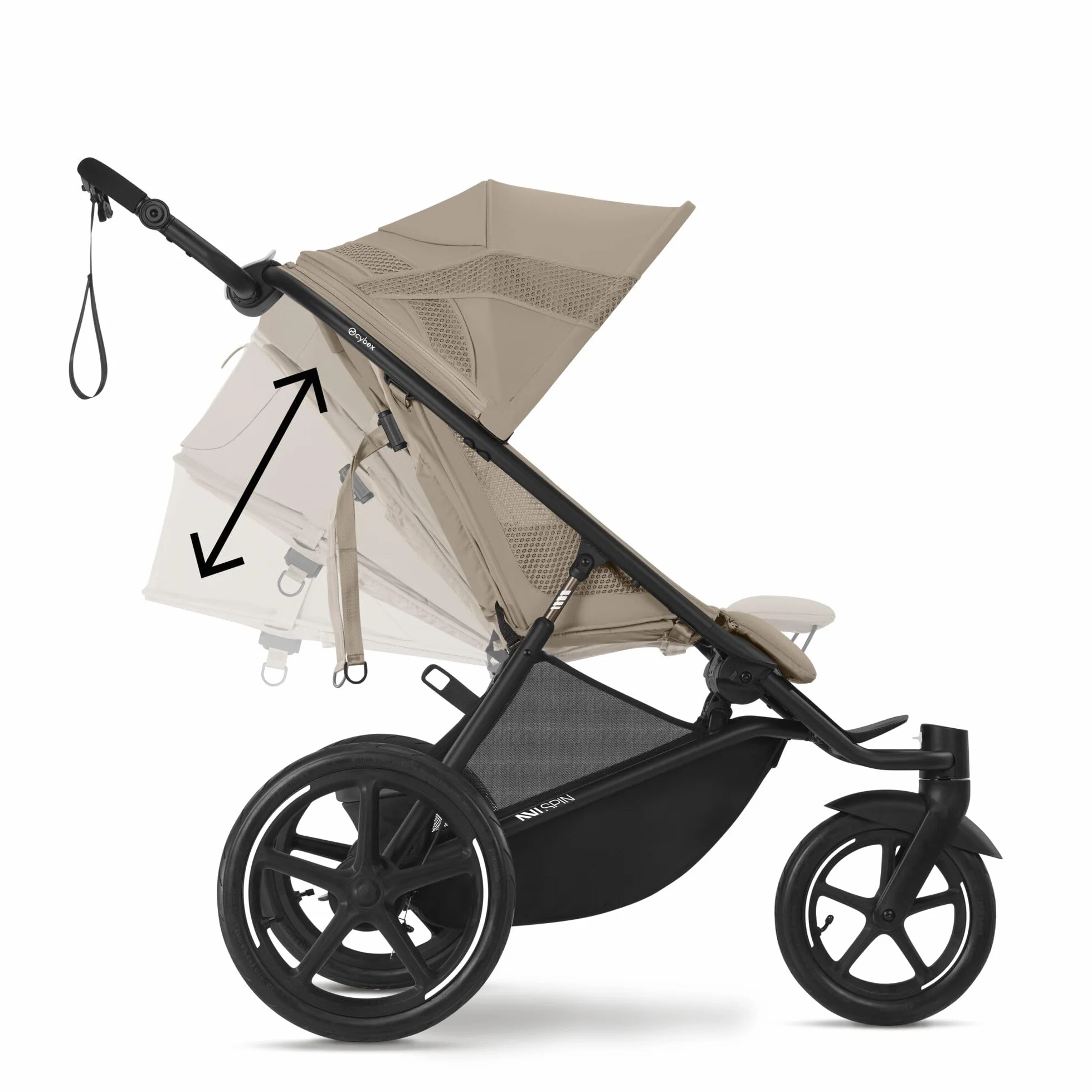 CYBEX Poussette AVI SPIN, De la naissance à 4 ans, 111 cm, 22 kg, Almond Beige