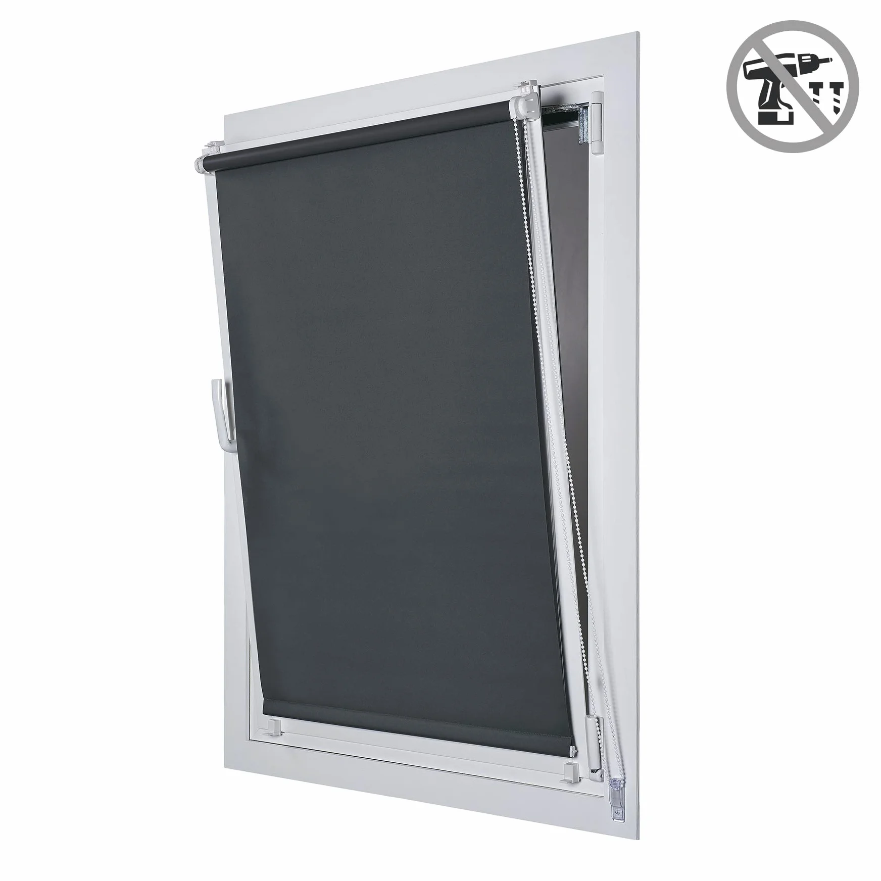 Store Occultant sans Perçage Store Enrouleur Opaque Thermique Isolant, Protection Solaire Facile à Installer pour Fenêtre Couleur Gris foncé 150x180 cm (Largeur du Tissu 149 cm) STORESDECO