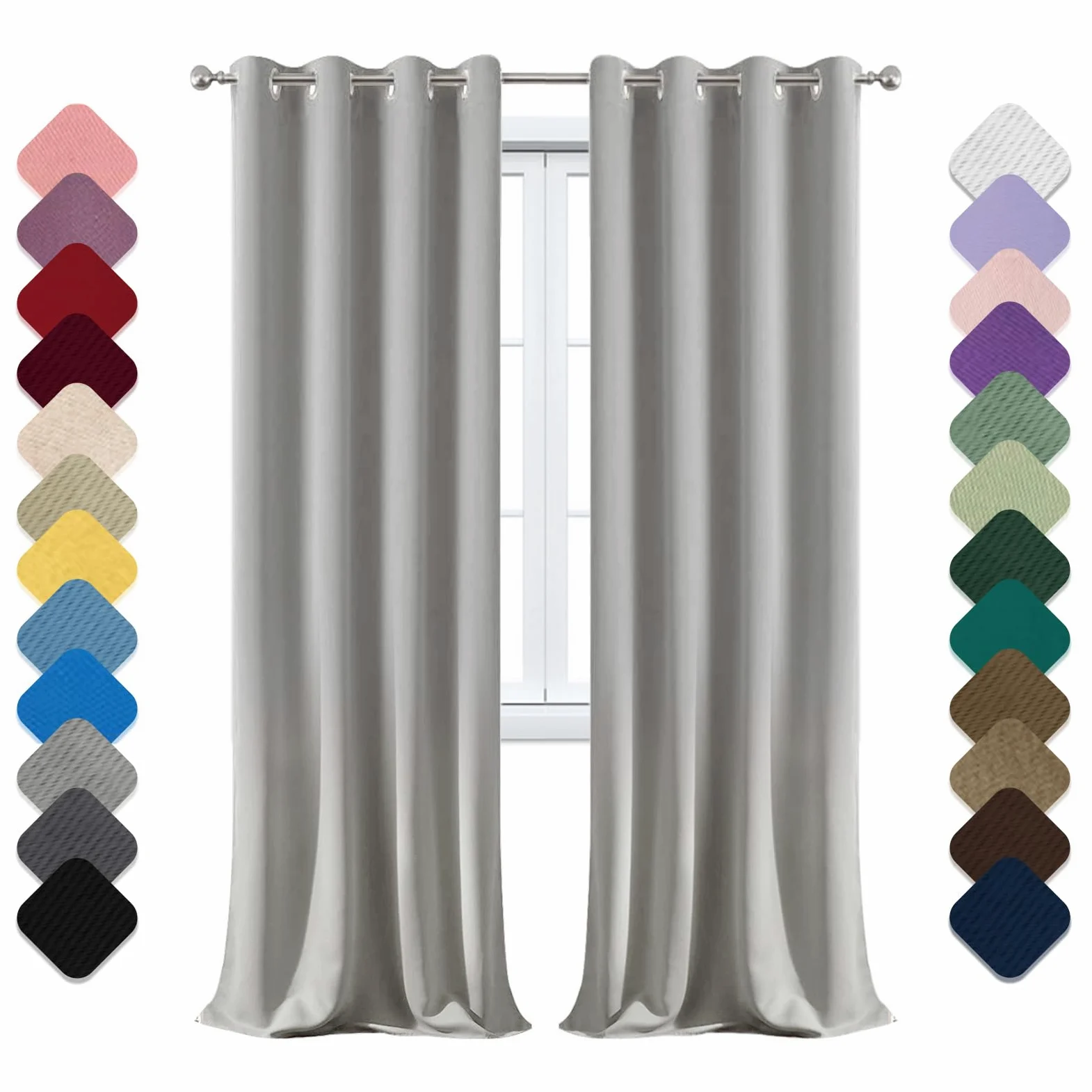 Générique Rideaux Lot de 1 Rideau occultant avec œillets Rideau Thermique 200x120 cm (LxH) Rideau Opaque Rideau insonorisant Voilage intérieur pour Chambre à Coucher Salon Balcon Gris