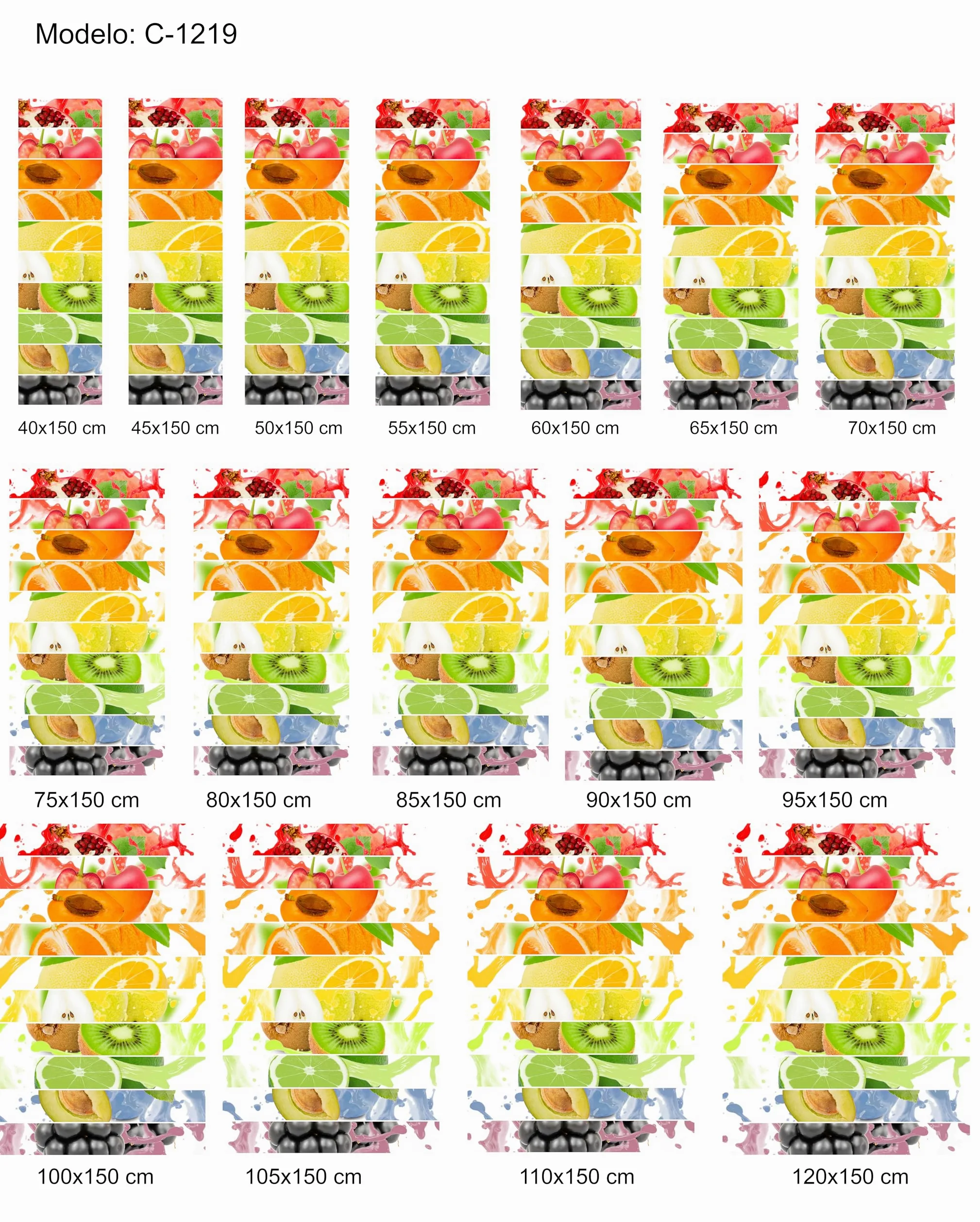 Estoralis | Cuisine | Store Enrouleur | sans Outil Tissu translucide imprimé | C-1219 | 85 x 150 cm. (Largeur/Hauteur) Taille du Tissu 82 x 150 cm. | Stores pour fenêtres et Portes
