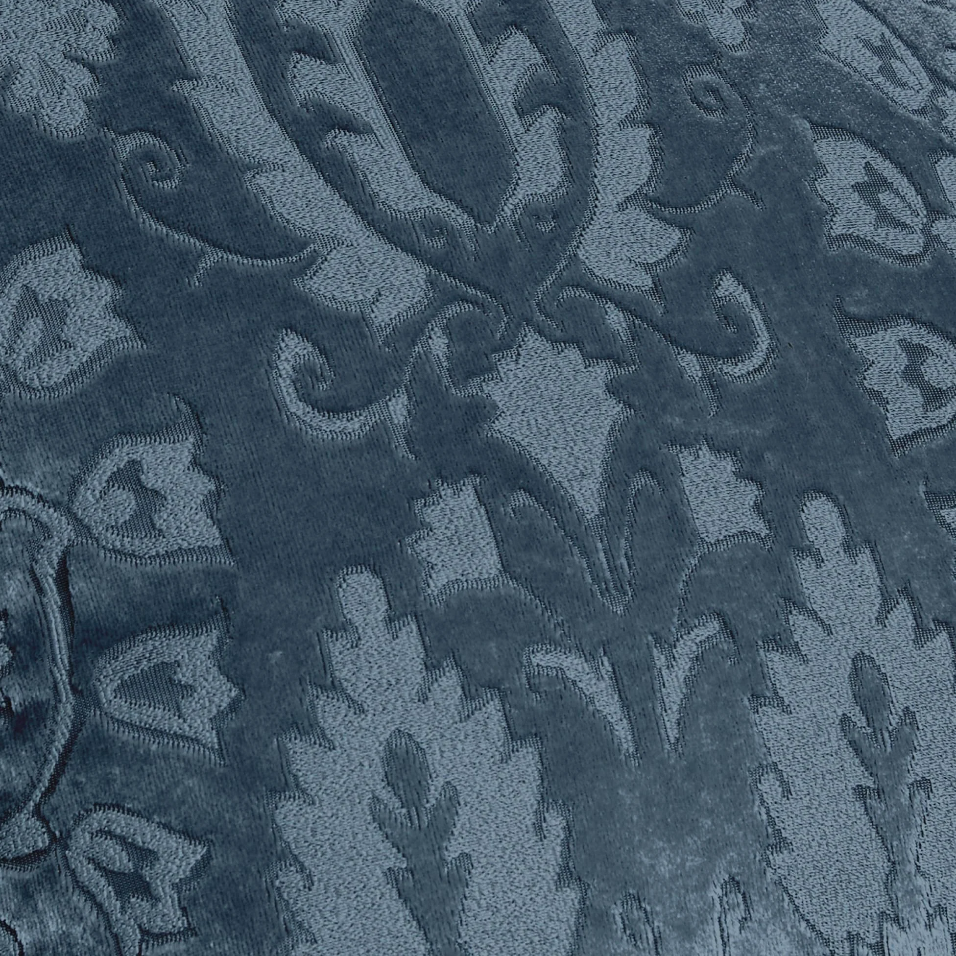 Curtina - Rideaux damassés en Velours Bleu Marine - 168 x 229 cm - 2 embrasses incluses - 2 Panneaux - Tissé en Bleu Marine - Rideaux de Luxe
