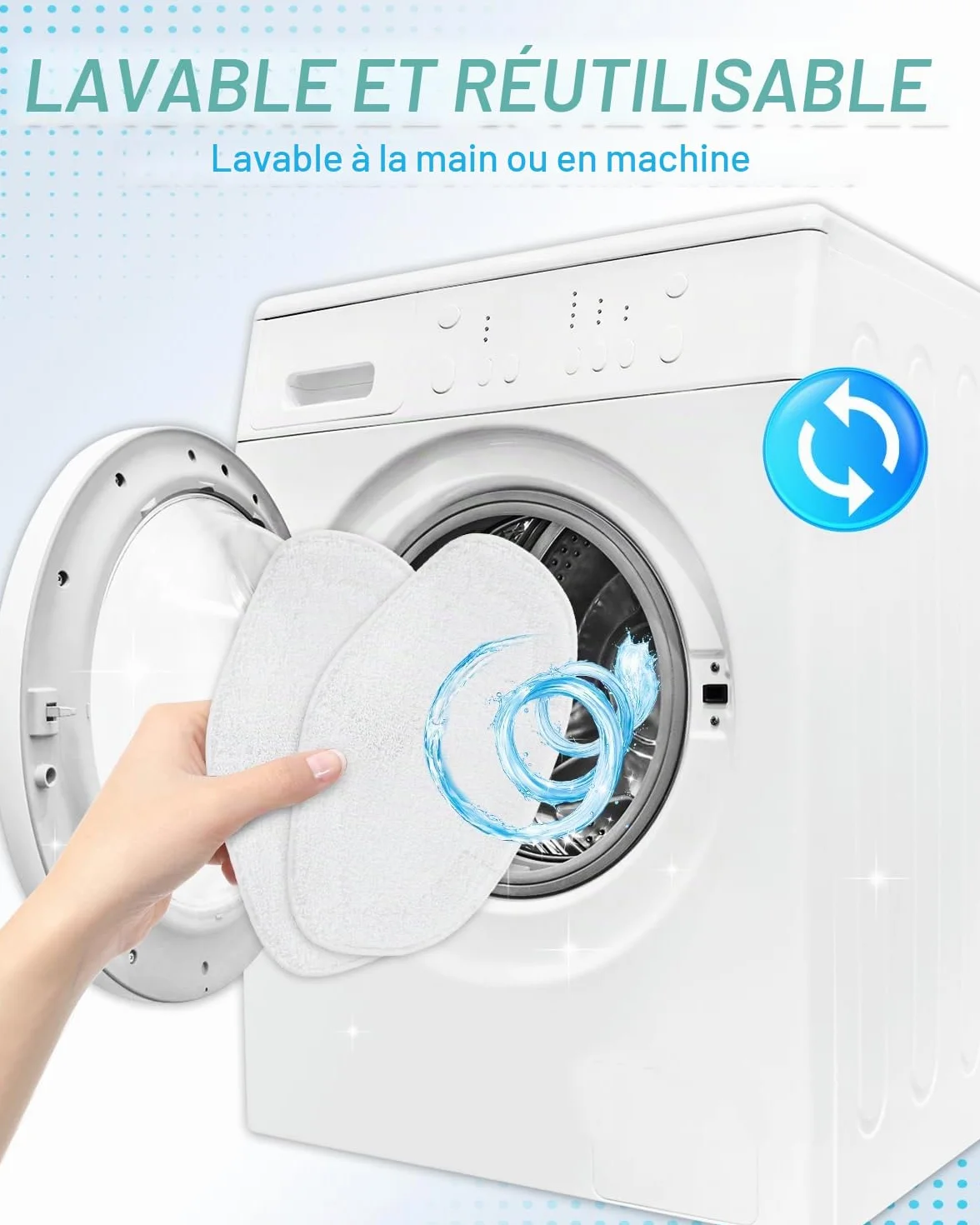 KEEPOW Serpillières Microfibres pour Polti Vaporetto SV440 SV450 SV460 Smart 100 T Réutilisables