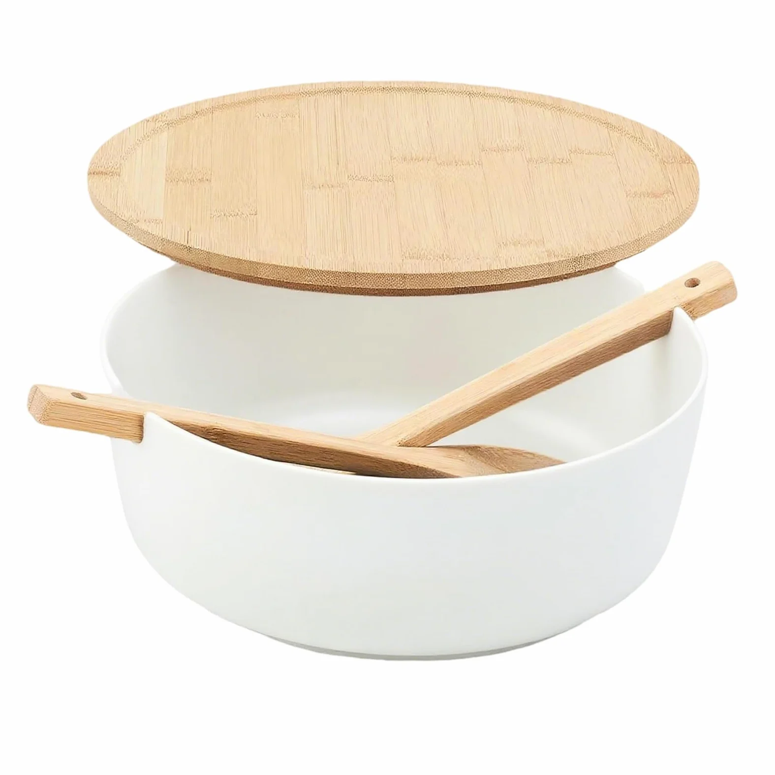 Grands Saladiers De Service Contenants Alimentaires En Bois Vaisselle | Grand Bol Saladier Légumes Pâtes Nouilles Préparation Mélange Cuisson Pour Maison