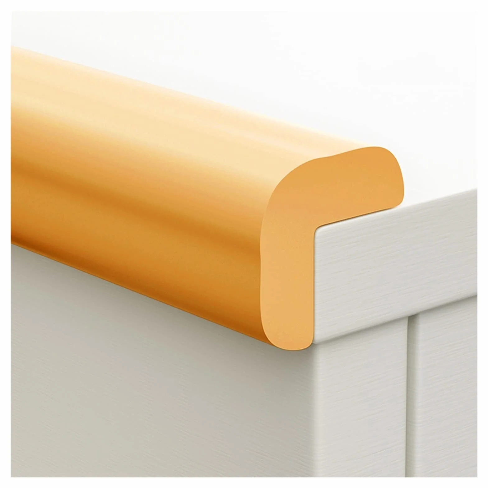 Protecteur d'angle de mur en mousse auto-adhésif en forme de L, bande de bord de meuble orange 5m