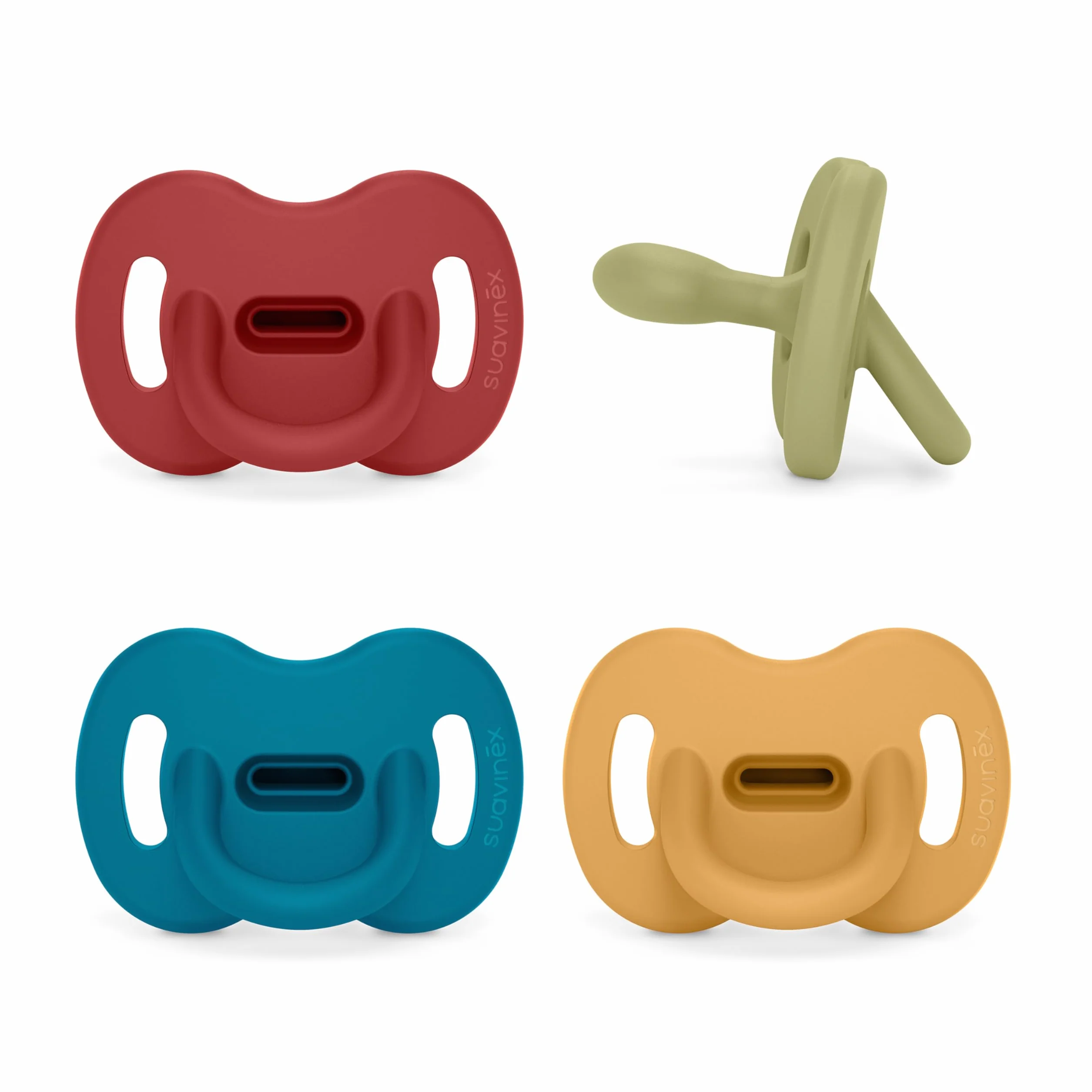 Suavinex Lot 4 Sucettes Tout Silicone SX Pro pour Bébé 6/18 Mois Réversible