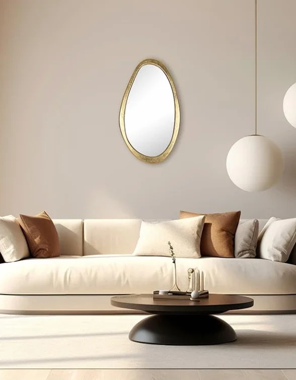 Miroir Organique doré 47x80cm