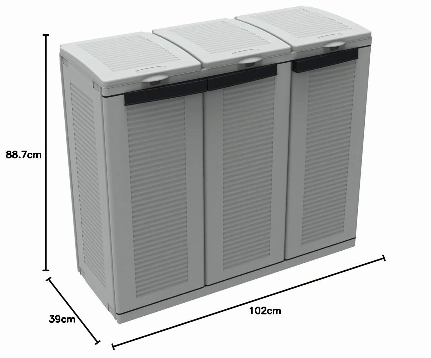 Terry Ecocab 3 Poubelle Recyclage 3 Compartiments 102x39x88,7 cm