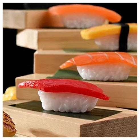 Assiette de service à sushis, 7 étages en bois rotatif pour restaurant ou maison, plateau à sashimi style escalier