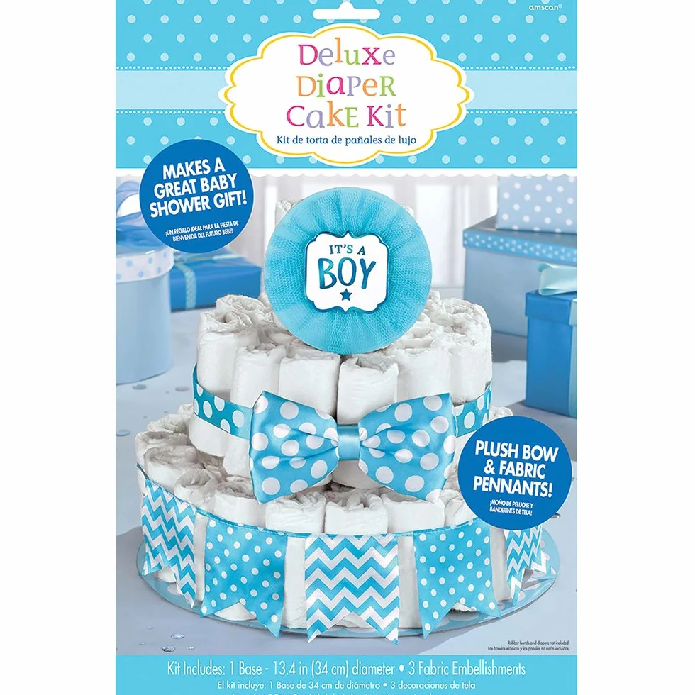 Amscan Set de décorations Gateau de Couches garçon 4 pièces