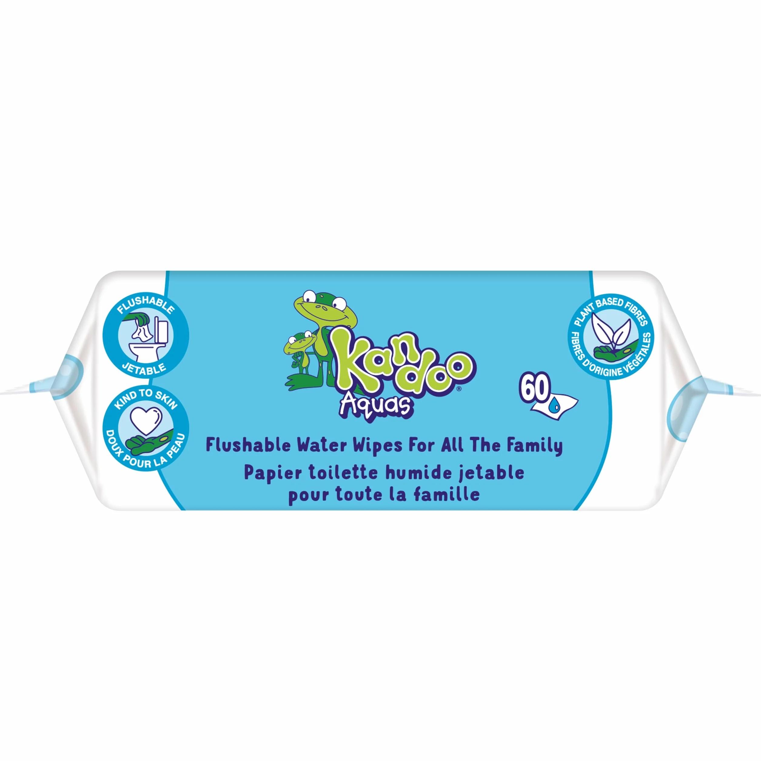 Kandoo Lingettes Toilette Multi-Usage 99% Eau Aquas Pack 60