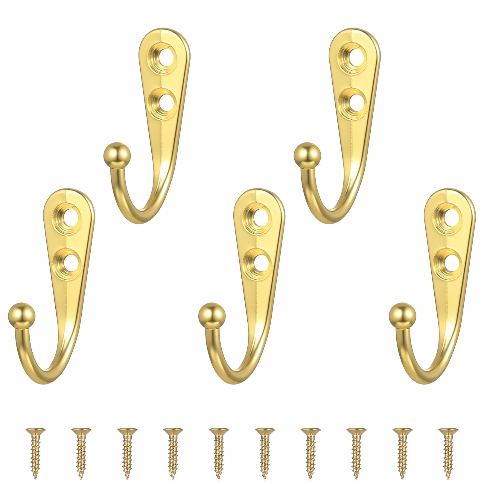 Crochet Mural Vintage Rétro 5 Pcs Métal Patère Porte Manteau Murale avec Vis