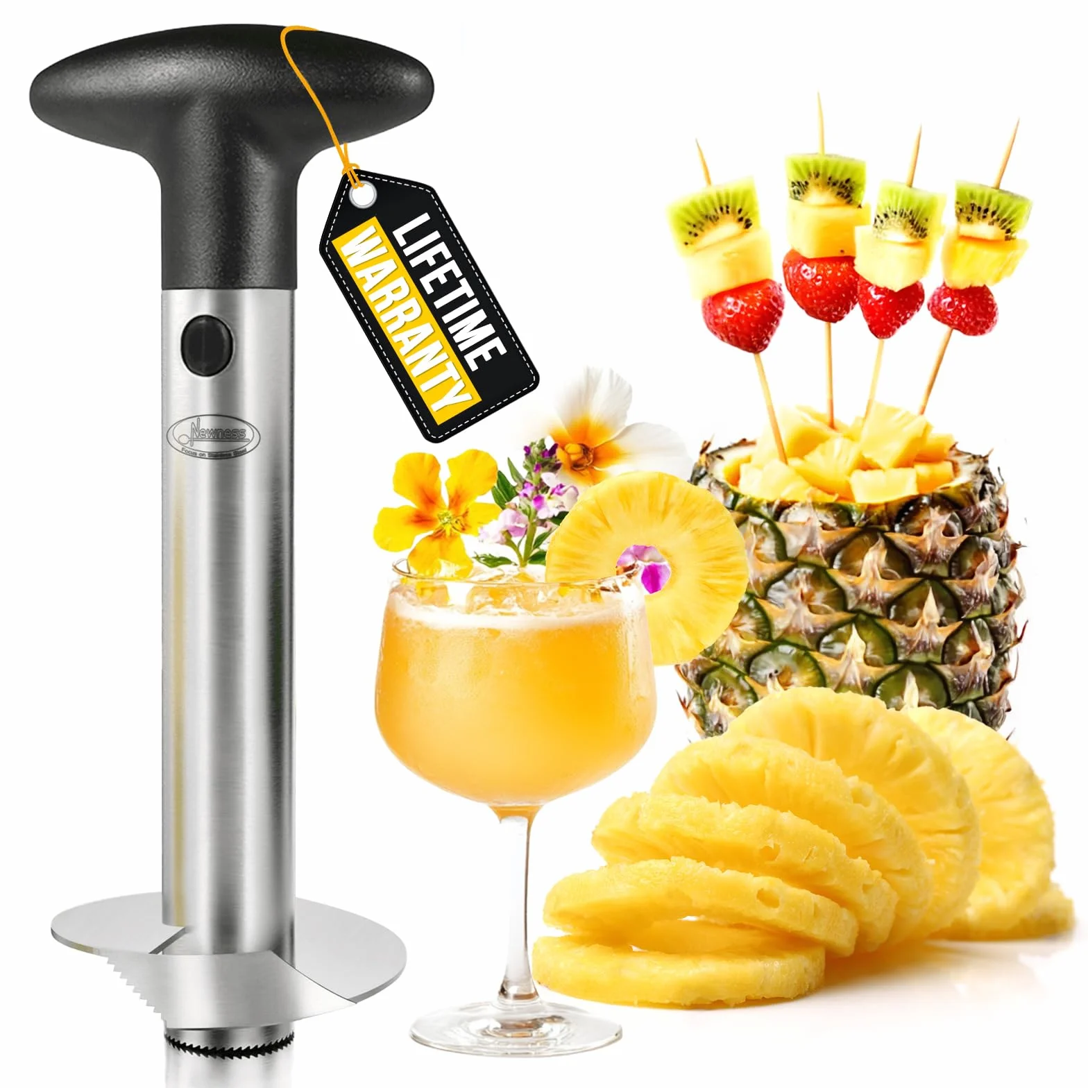 Coupe-ananas en Acier Inoxydable, Éplucheur et Trancheur, Lame Renforcée
