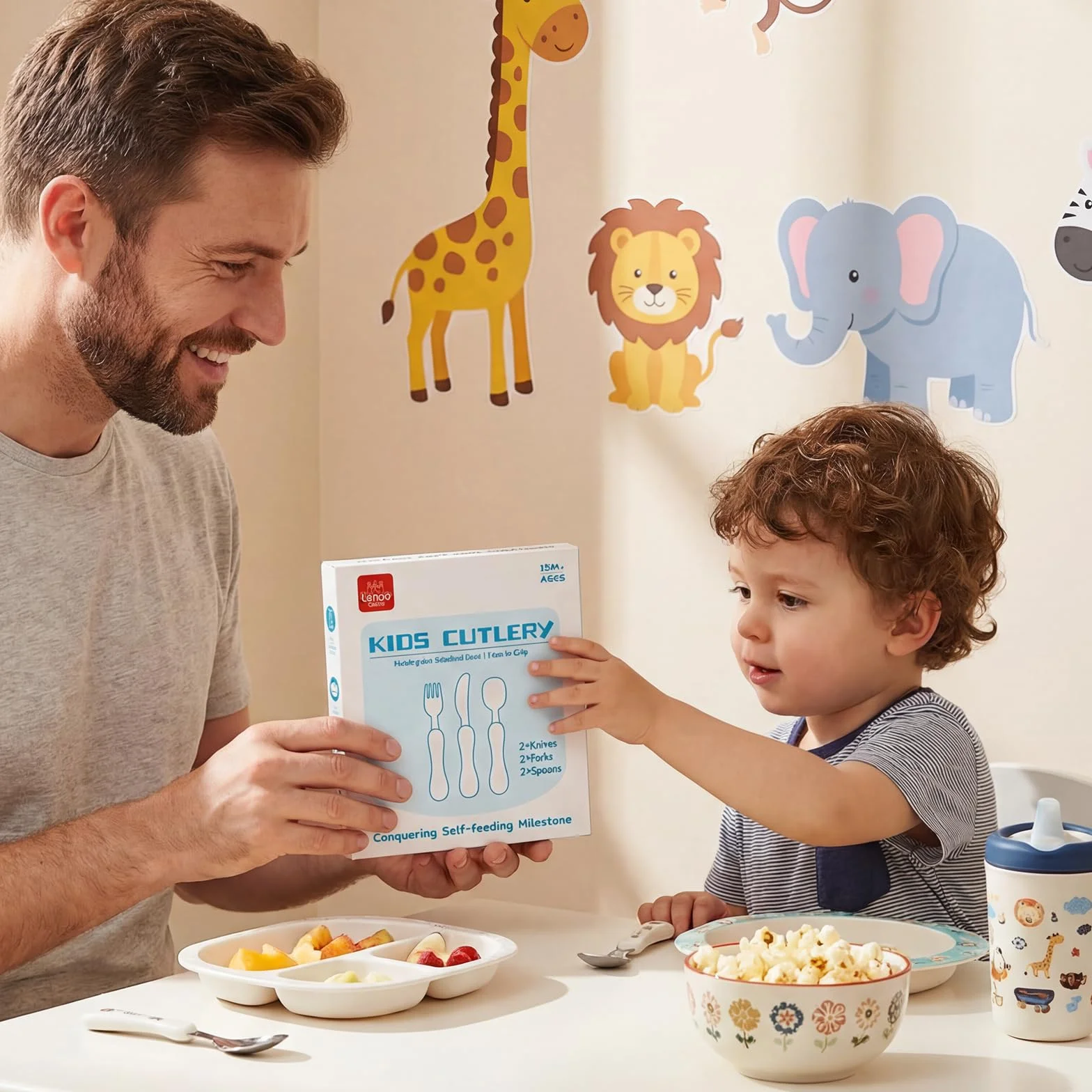 Lehoo Castle Couverts Enfant 6 Pièces Set Couvert Bébé Garçons Filles