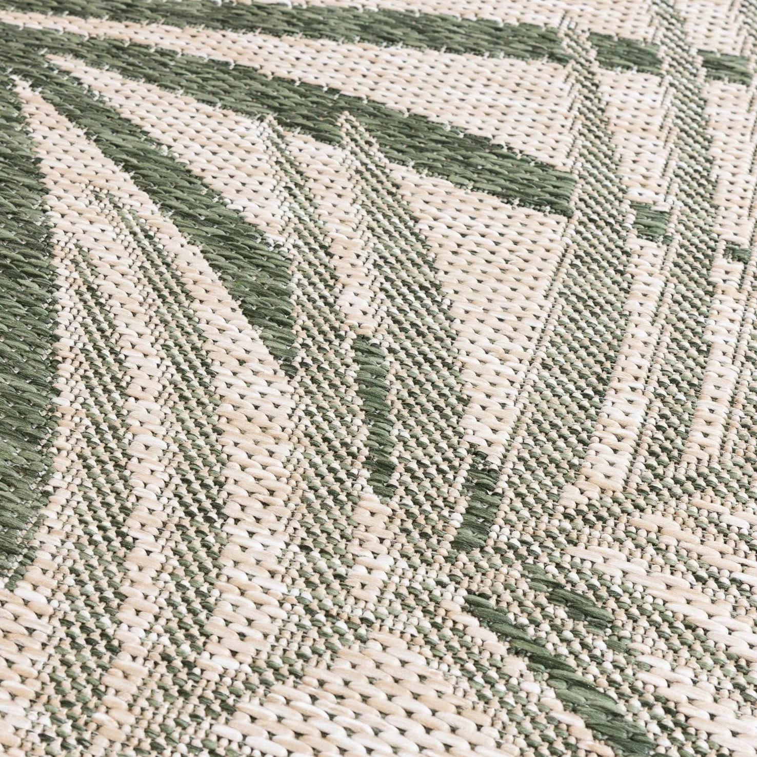 FRAAI | Home & Living Tapis d'extérieur - Tiga Palm Vert - 80x150 cm - Tapis Exterieur Resistant Pluie - Rectangulaire - Terrasse, Jardin, Balcon | Résistant aux intempéries - Synthétique - Polypropylène - Balcon, Jardin/Terrasse - Tapis d'extérieur