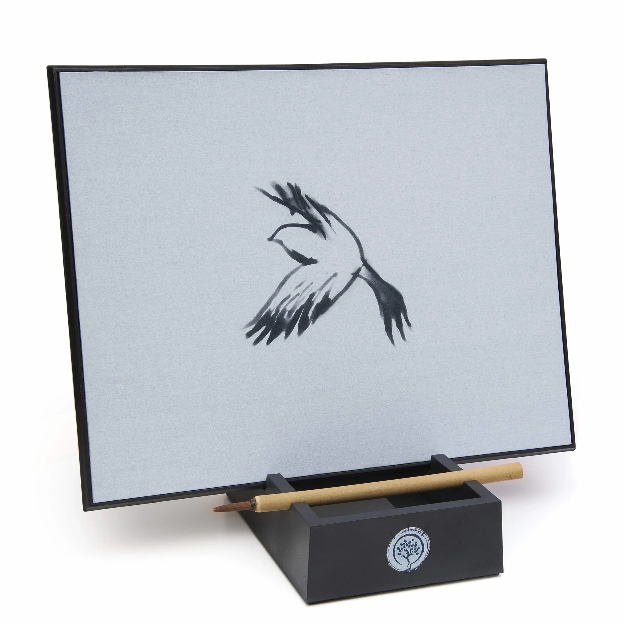 Grand tableau Zen Satori – Peinture à l'eau méditation pleine conscience avec 3 pinceaux à eau, fournitures d'art, planche à dessin sans encre