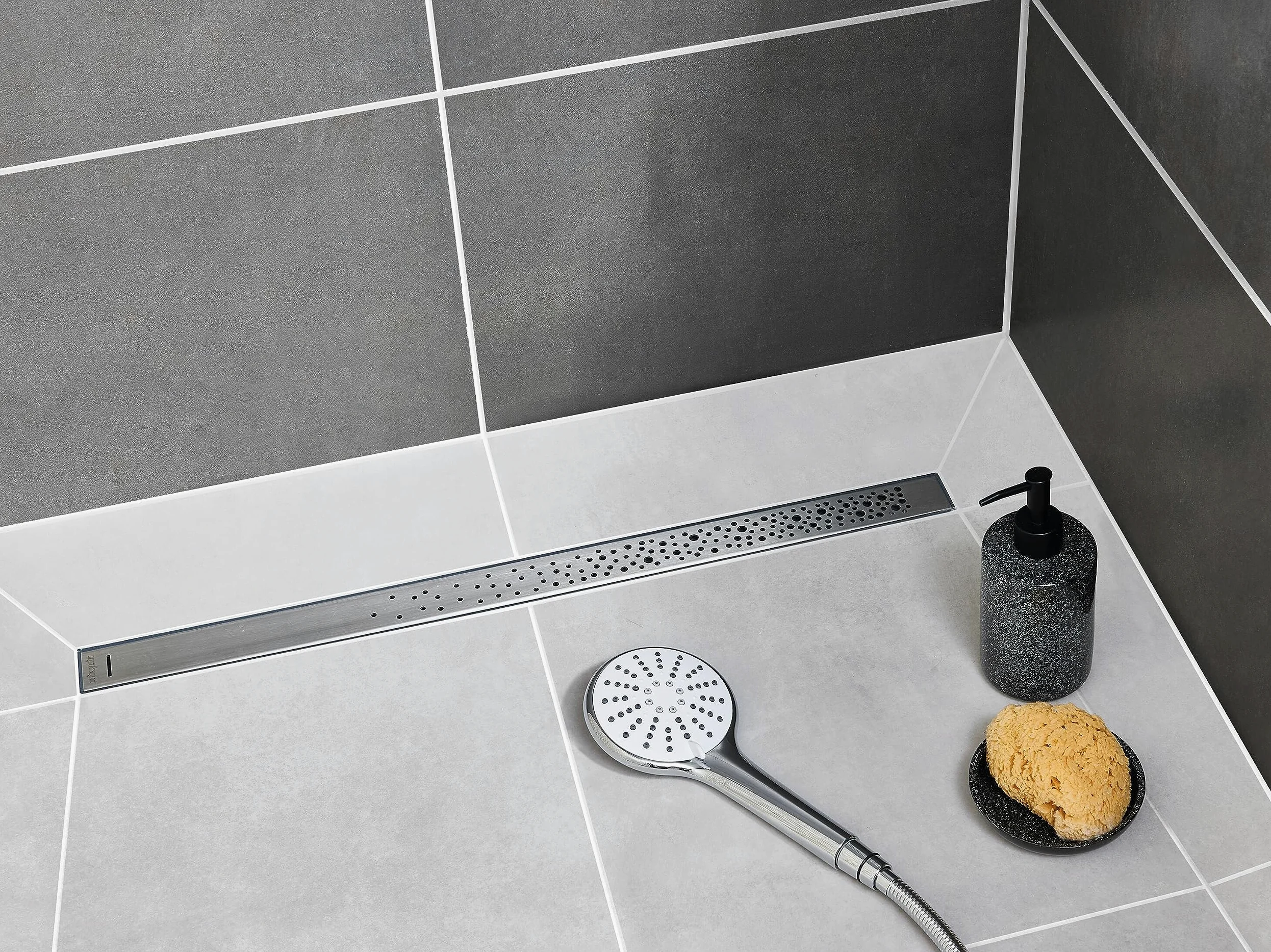 Wirquin 30724553 Grille Caniveau Douche pour Venisio Soda 80 cm | Compatible caniveau Venisio Wirquin, grille inox brossé, entretien facile, chromé