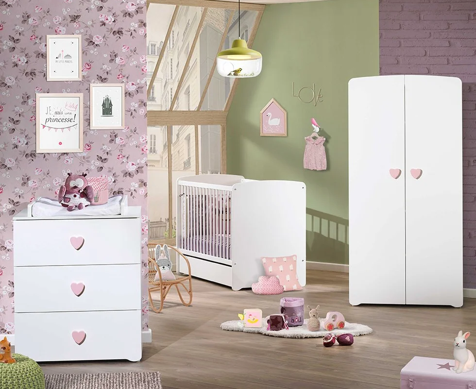 BABY PRICE 1P377 Chambre Bébé Trio Lit Commode Armoire
