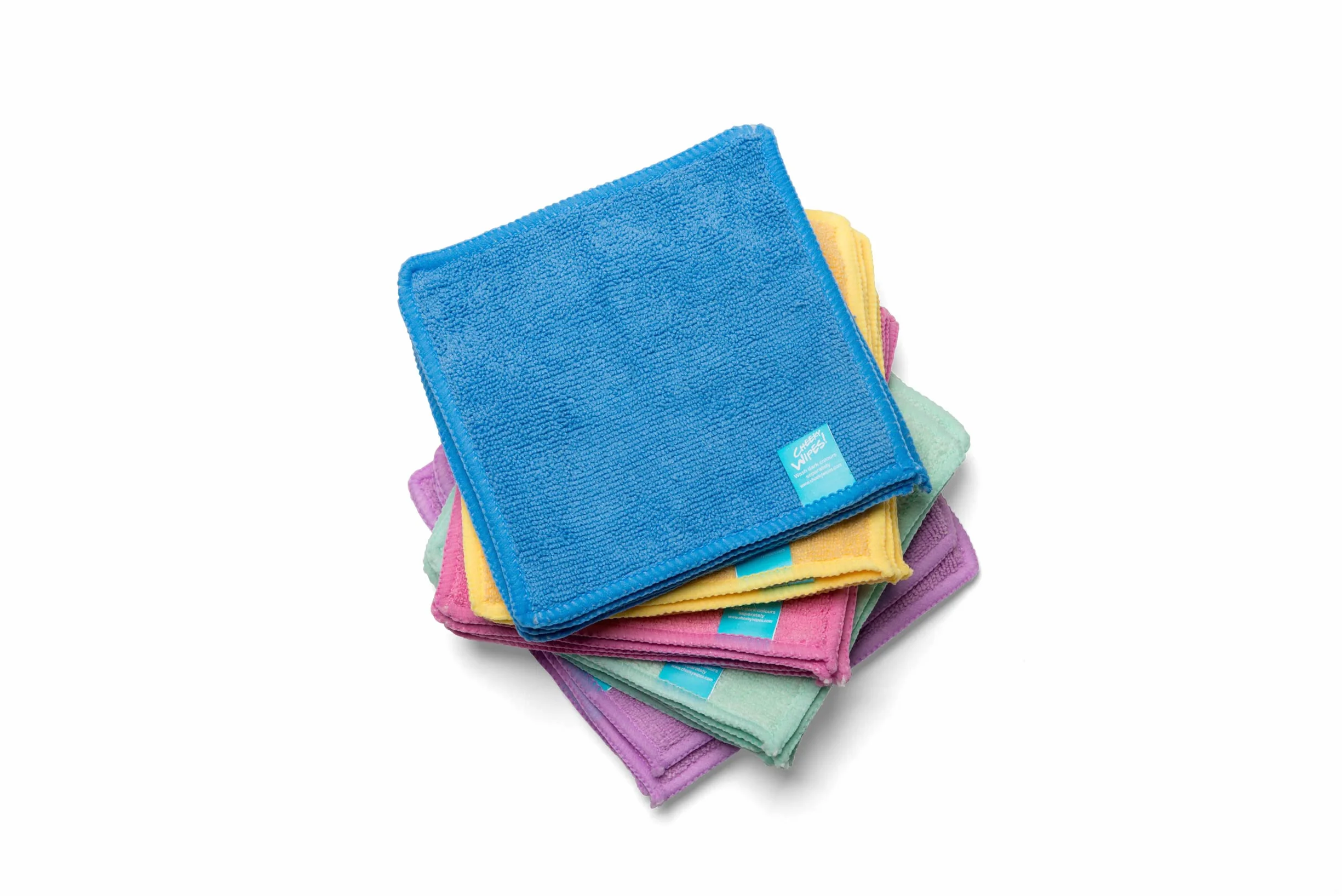 Cheeky Wipes Lot de 25 lingettes lavables en microfibre pour bébé 15 x 15 cm - Multicolores arc-en-ciel