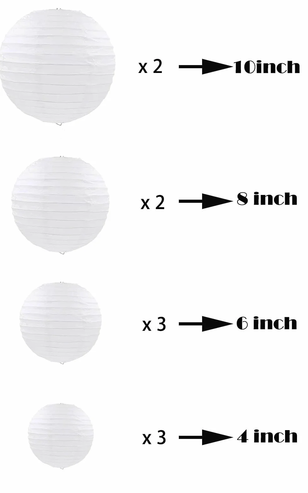 Lanterne en Papier Blanc Lot de 10 Rondes Suspension pour Mariage Décoration de Jardin