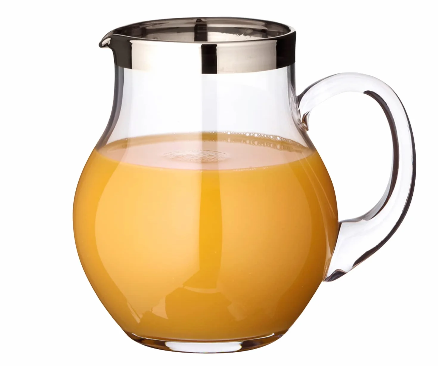 EDZARD Carafe en verre Olivia, verseuse en cristal fin avec bordure en platine, volume de remplissage 1,0 litre, hauteur 16 cm