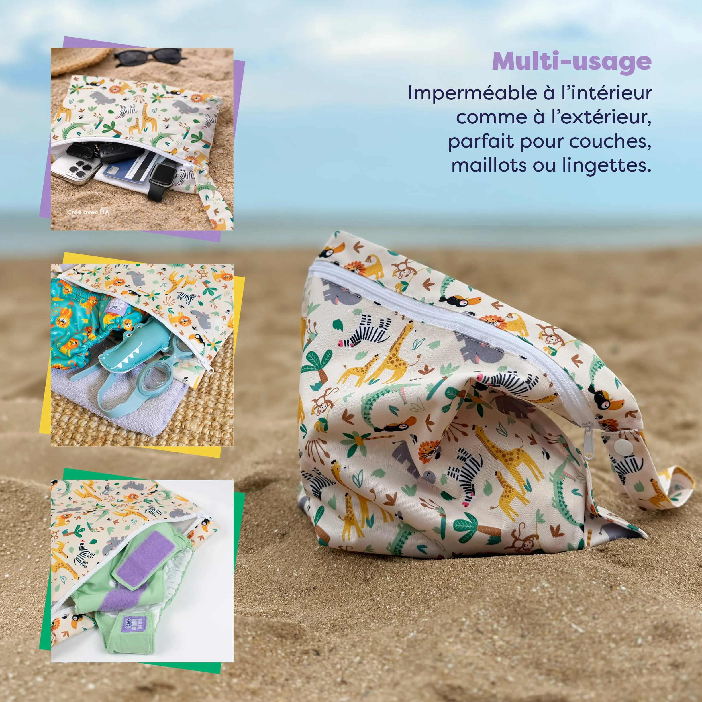 Bambino Mio Sac étanche Couches lavables Maillots Bain 29,5 cm x 28,5 cm Bébés