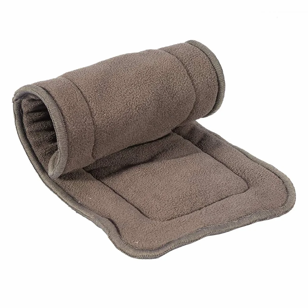Zerone Liner Adulte Insert Couche Unisexe Taille M 5 Couches Bambou Fibres Superfines Réutilisable Gris Foncé