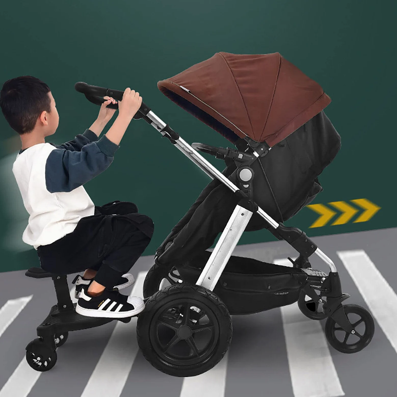 Marchepied universel avec siège pour poussette, compatible avec presque toutes les poussettes, supporte les enfants jusqu'à 25 kg