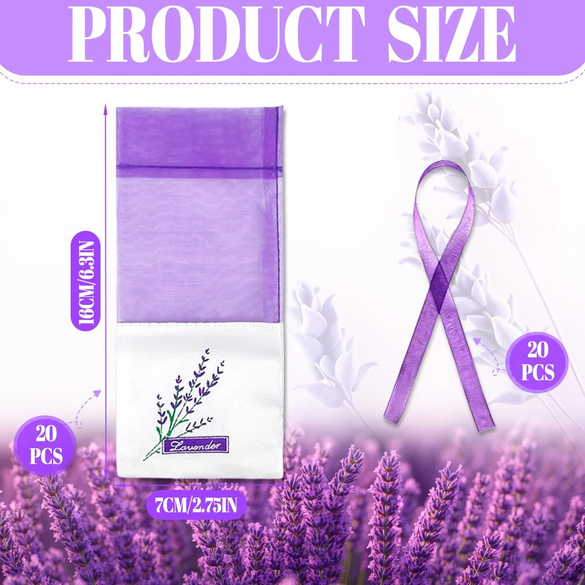 Sachets de Lavande en Organza, Vides, Réutilisables 20 Pièces pour Épices et Herbes Aromatiques