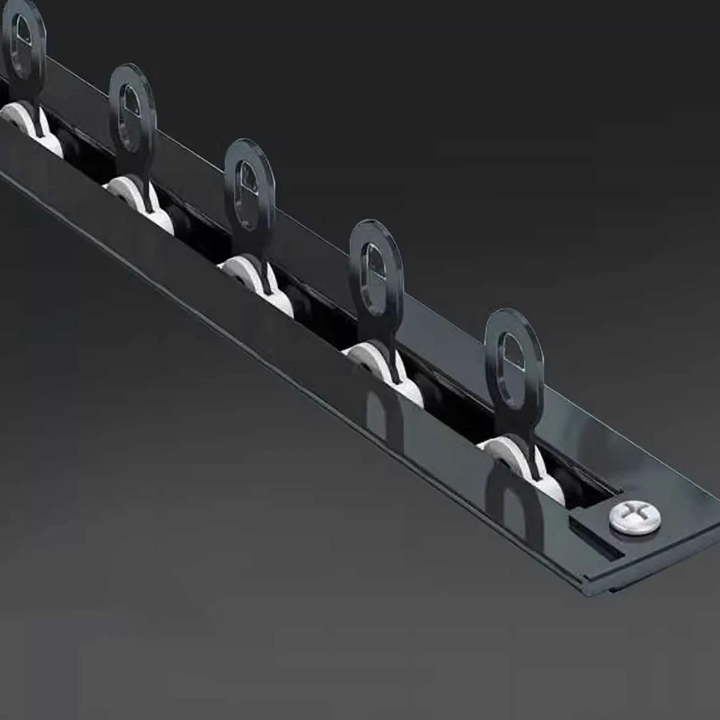Tringle à rideau de plafond avec rail coulissant intégré - Support de plafond encastré caché - Tringle à rideau de séparation de pièce pour salon, chambre à coucher, douche au plafond - Noir - 1,5 m