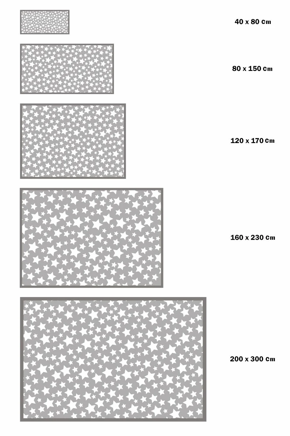 Panorama Tapis Vinyle - Modèle Étoiles Gris 80x200 cm - Différentes Tailles - Deco Maison, Cuisine, Chambre et Exterieur