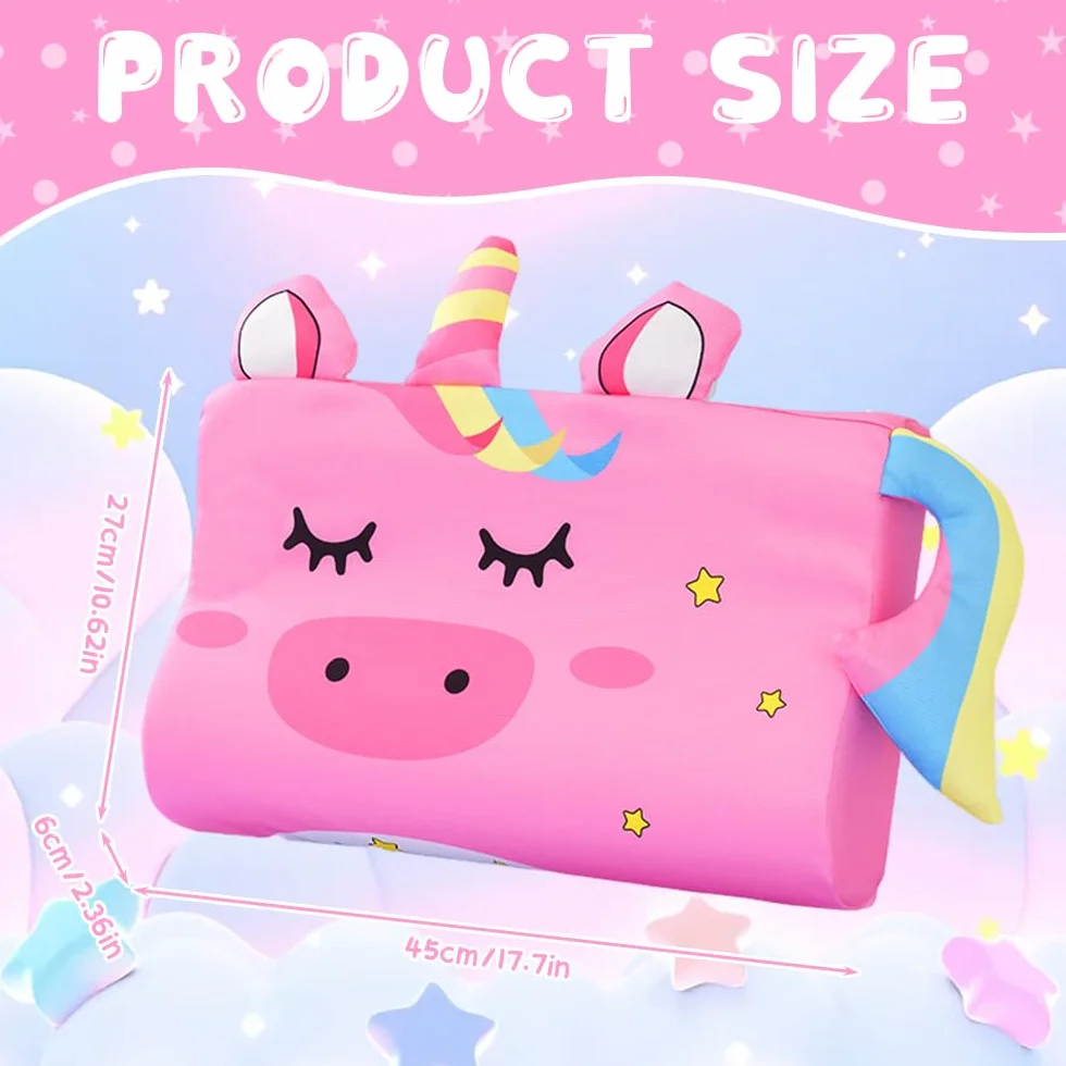 Oreiller Enfant 45x27cm Ergonomique Coussin Sommeil Licorne